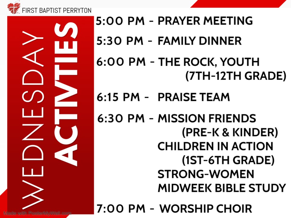 Wednesday Activities and Family Dinner