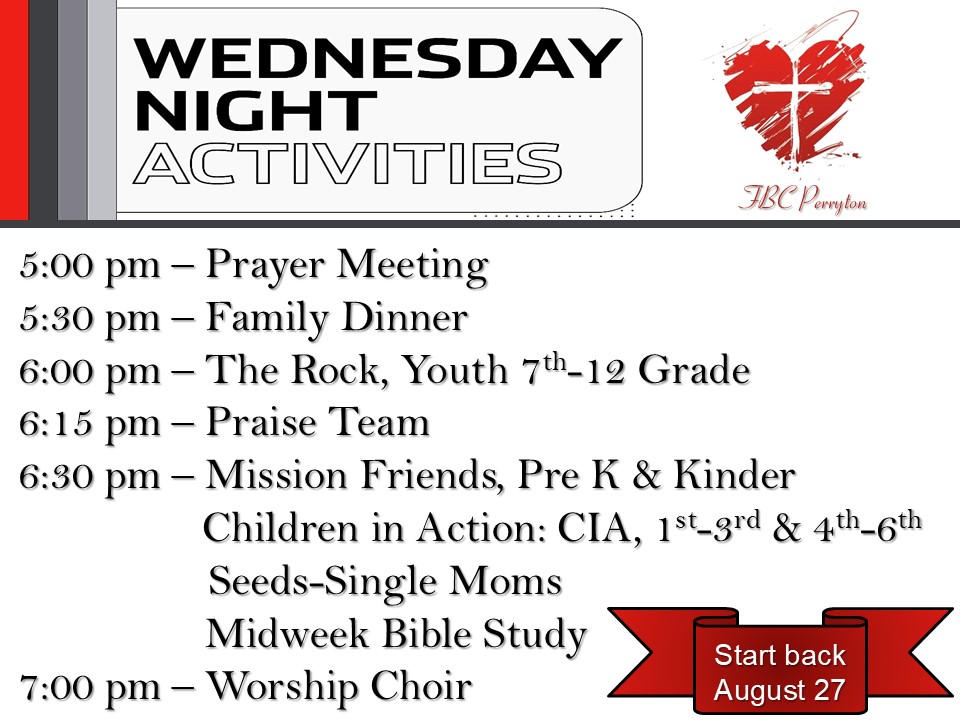 Wednesday Activities and Family Dinner