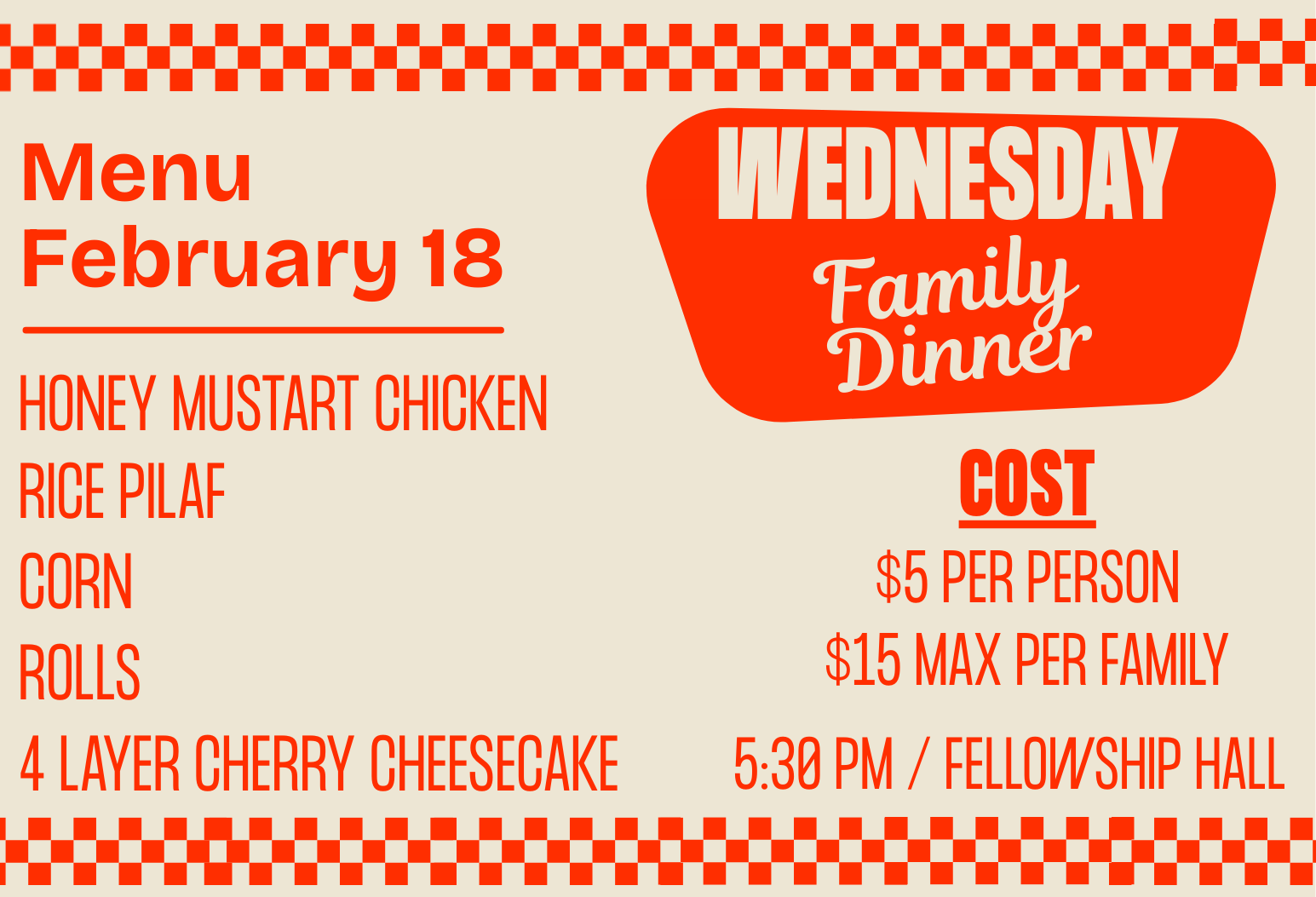 Wednesday Family Dinner