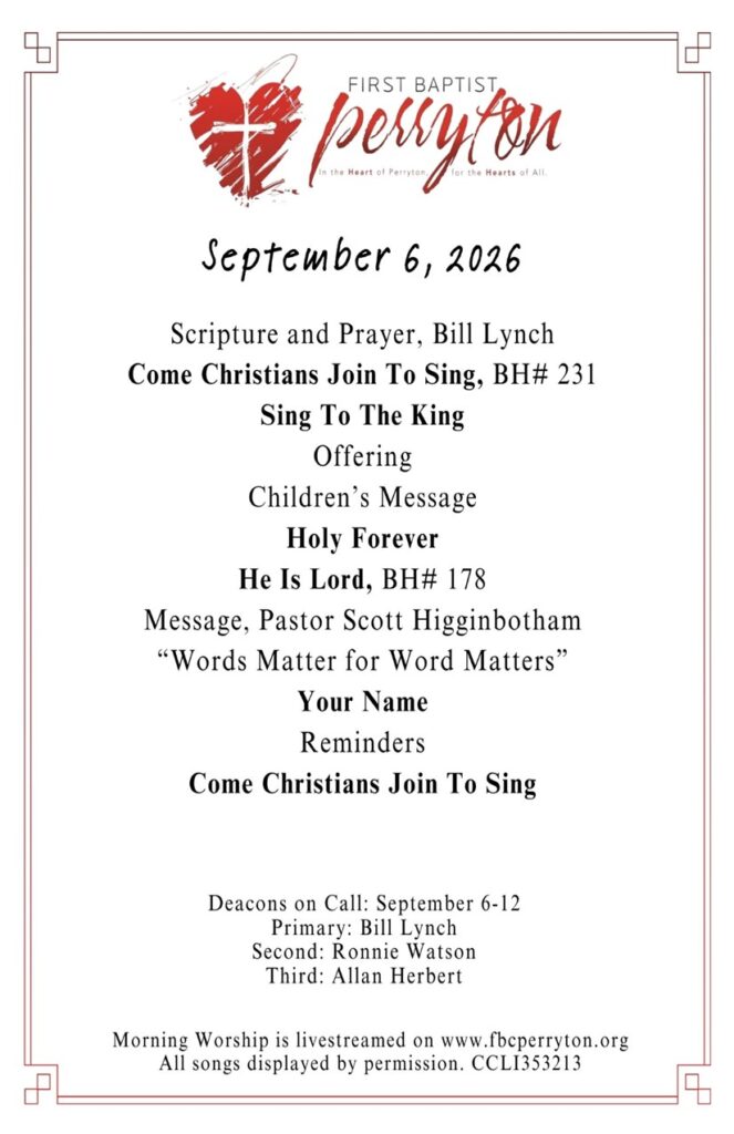 Weekly Bulletin September 6-13