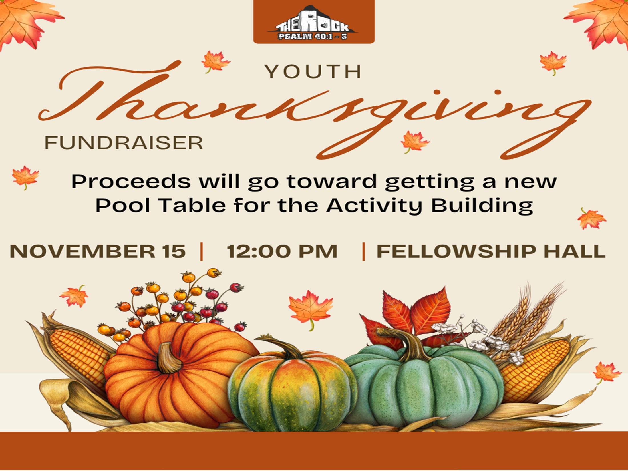Thanksgiving Meal-Youth Fundraiser